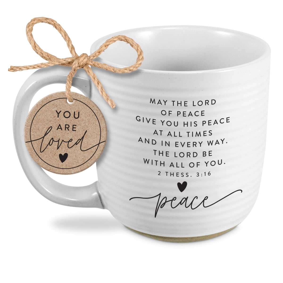 Ceramic Mug: Hold on to Hope, Peace (2 Thess 3:16) Textured, Raw Bottom (591 Ml)