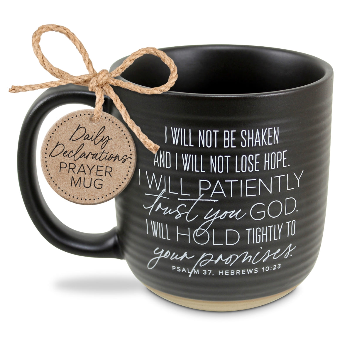 Ceramic Mug: Amen Hope & Trust, Brown, Raw Bottom (Ps 37, Heb 10:23, 2 Cor 1:20) (591 Ml)