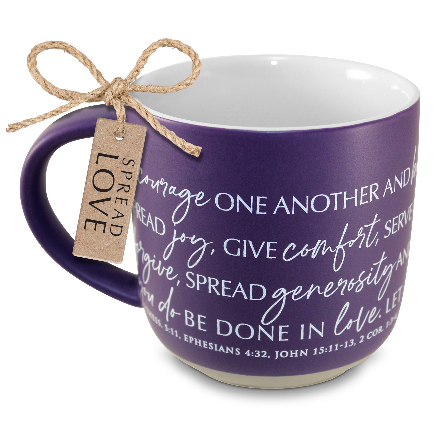 Ceramic Mug (561ml): Done in Love, Spread Love Tag and Twine, Purple
