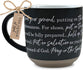 Ceramic Mug (562ml): Armor of God (Ephesians 6: 4-18), Black with Textured Raw Grey Bottom