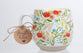 Ceramic Mug (532ml): God Will Make a Way (Ex. 14:13-14, Ps. 77:14,, 145:13, Heb. 1:23, John 8:12, 12:46) Floral, Yellow Rim (Blooming Joy)