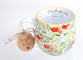 Ceramic Mug (532ml): God Will Make a Way (Ex. 14:13-14, Ps. 77:14,, 145:13, Heb. 1:23, John 8:12, 12:46) Floral, Yellow Rim (Blooming Joy)