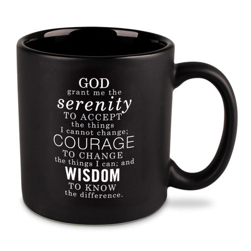 Ceramic Mug: Simple Faith Serenity Prayer, Black/White (Philippians 4:13) (414 Ml)