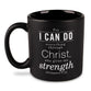 Ceramic Mug: Simple Faith Serenity Prayer, Black/White (Philippians 4:13) (414 Ml)