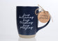 Ceramic Mug (473ml): Keep Believing (Psalm 223:7) Navy, Raw Bottom, Satin Texture (Everyday Reminder)