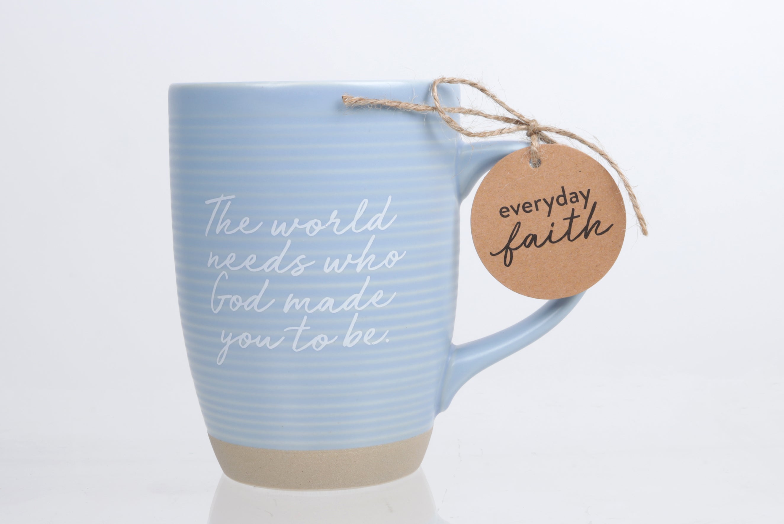 Ceramic Mug (473ml): The World Needs, Blue (Eph. 1) Raw Bottom, Satin Textured (Everyday Reminder)