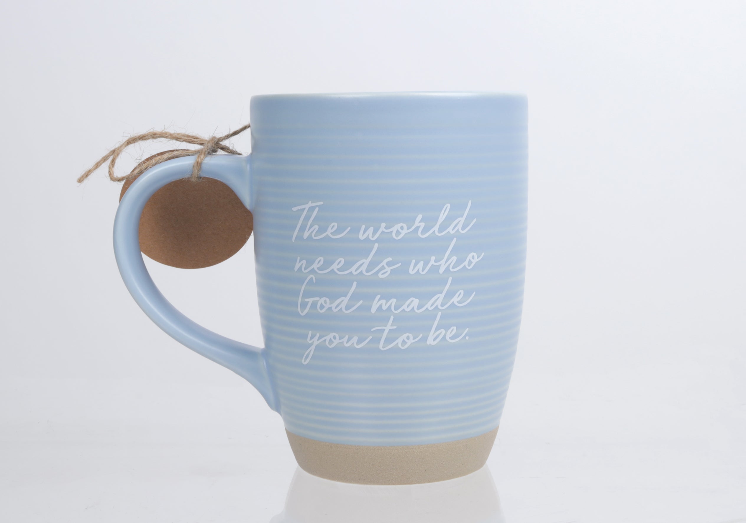 Ceramic Mug (473ml): The World Needs, Blue (Eph. 1) Raw Bottom, Satin Textured (Everyday Reminder)