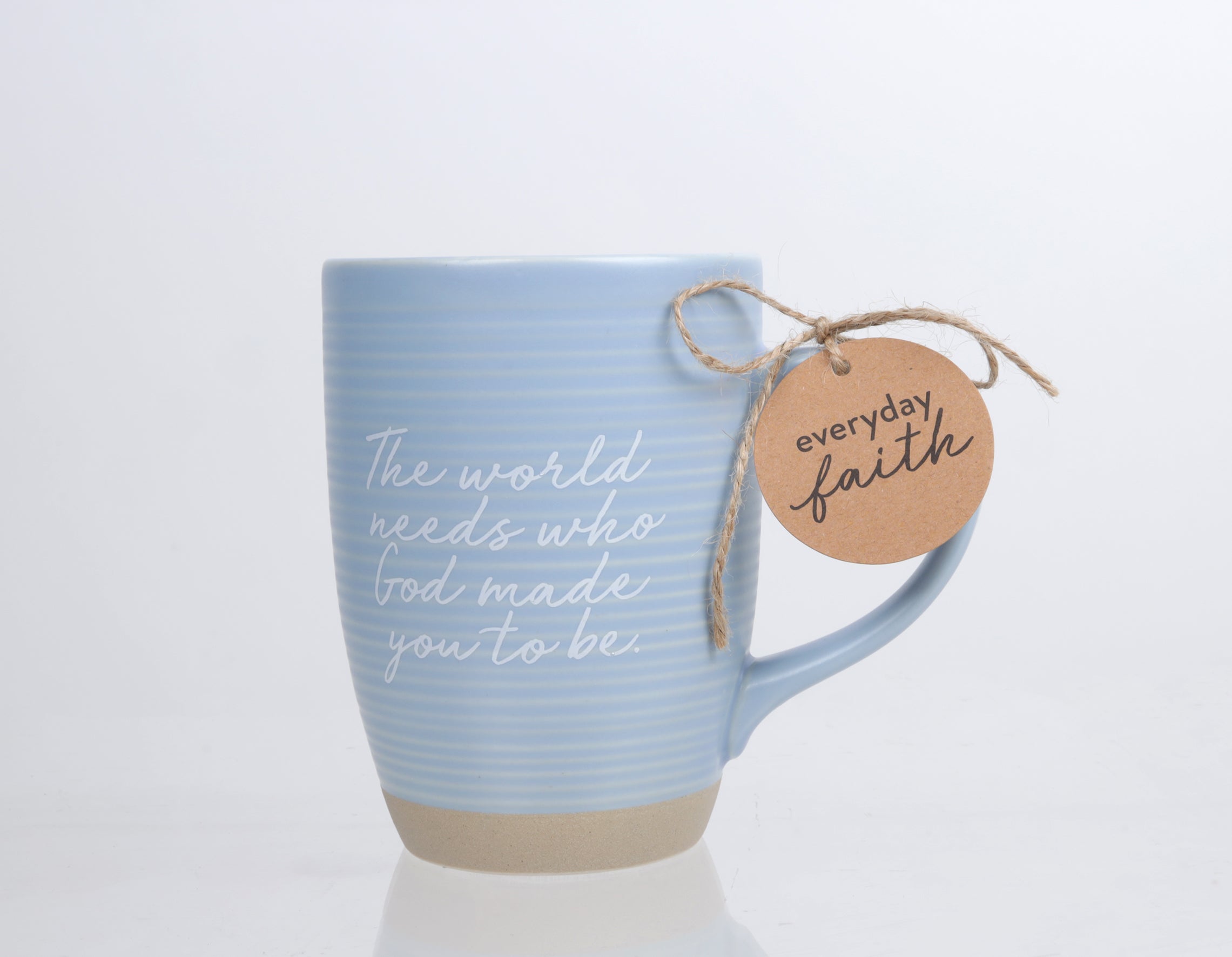 Ceramic Mug (473ml): The World Needs, Blue (Eph. 1) Raw Bottom, Satin Textured (Everyday Reminder)