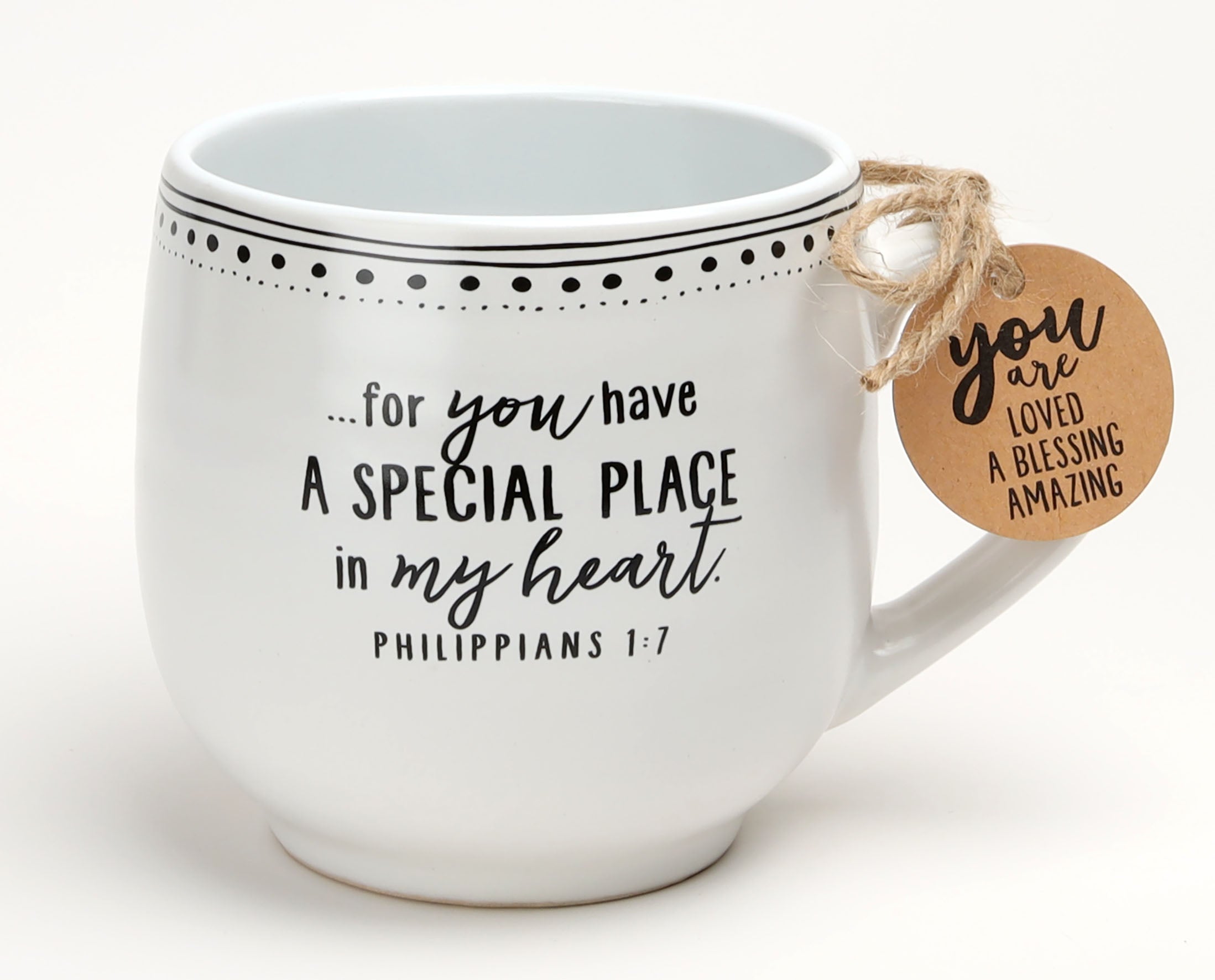 Ceramic Mug : You Are Amazing (Phil 1:7) White With Black Print (473ml) (Artisan Doodle Mugs Series)