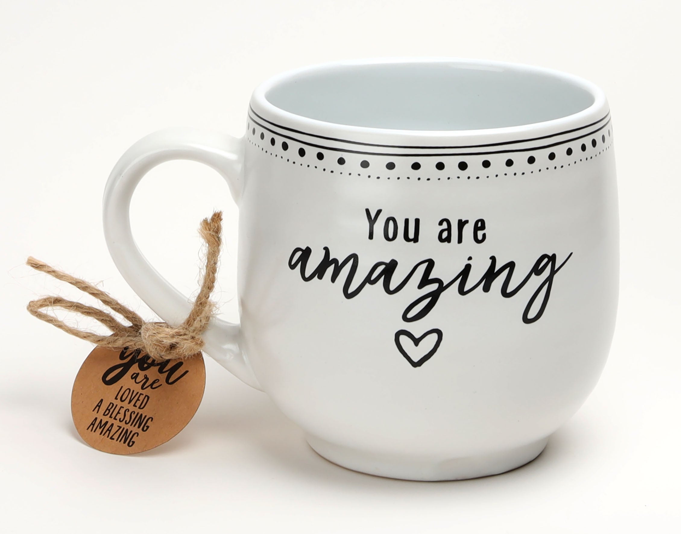 Ceramic Mug : You Are Amazing (Phil 1:7) White With Black Print (473ml) (Artisan Doodle Mugs Series)