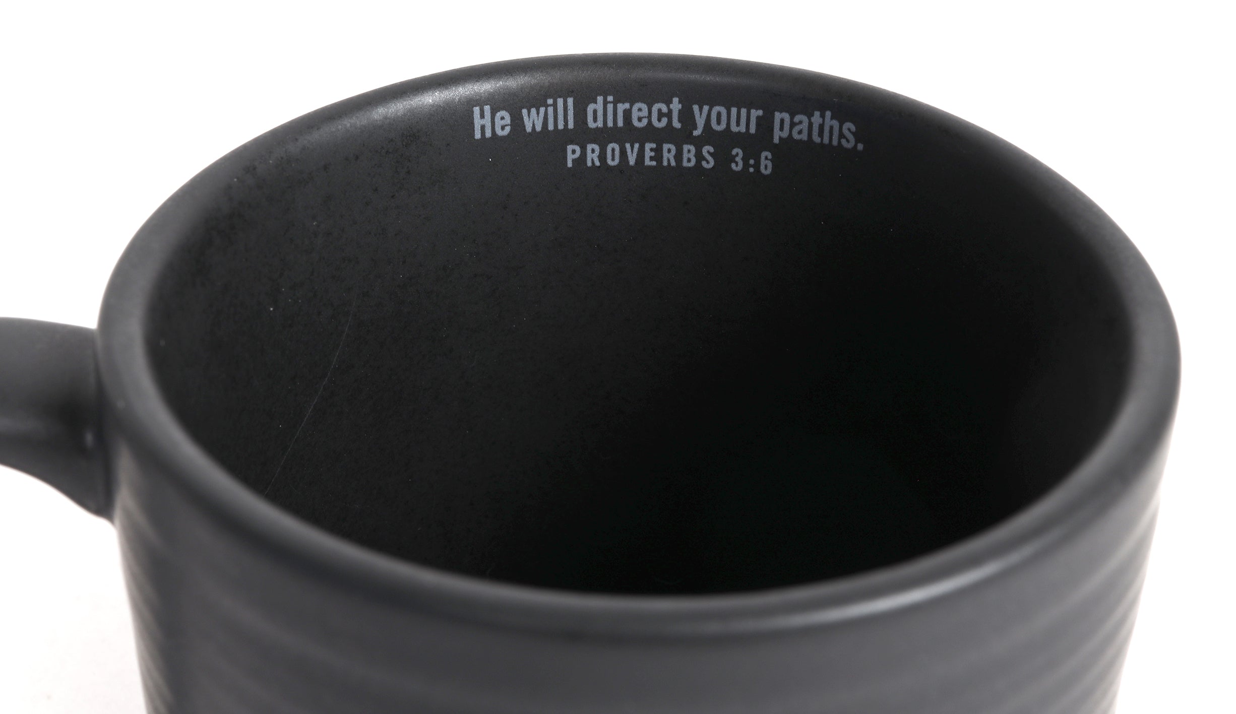 Ceramic Mug: Journey (Proverbs 3:6) Black Textured (592 Ml)