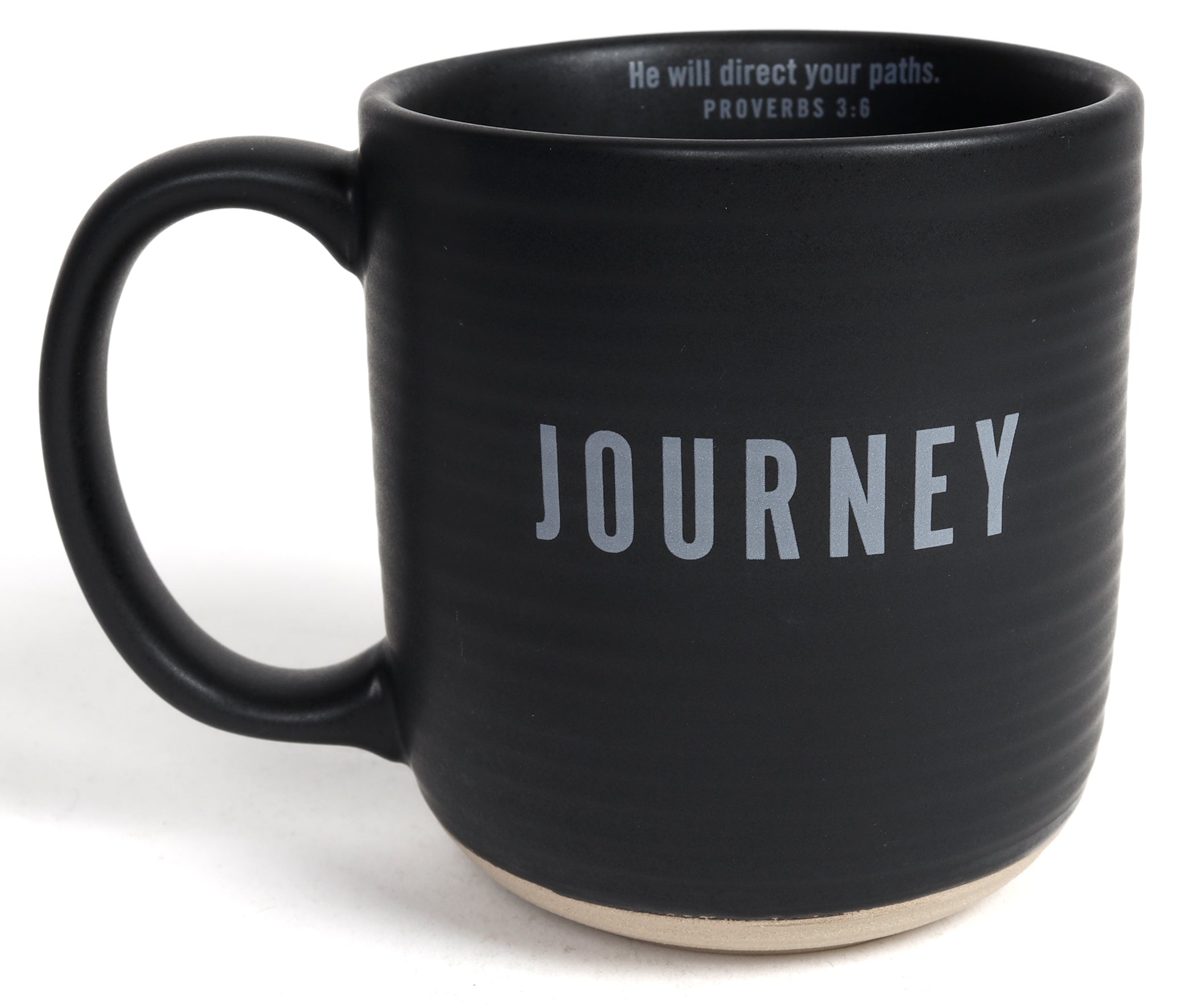 Ceramic Mug: Journey (Proverbs 3:6) Black Textured (592 Ml)