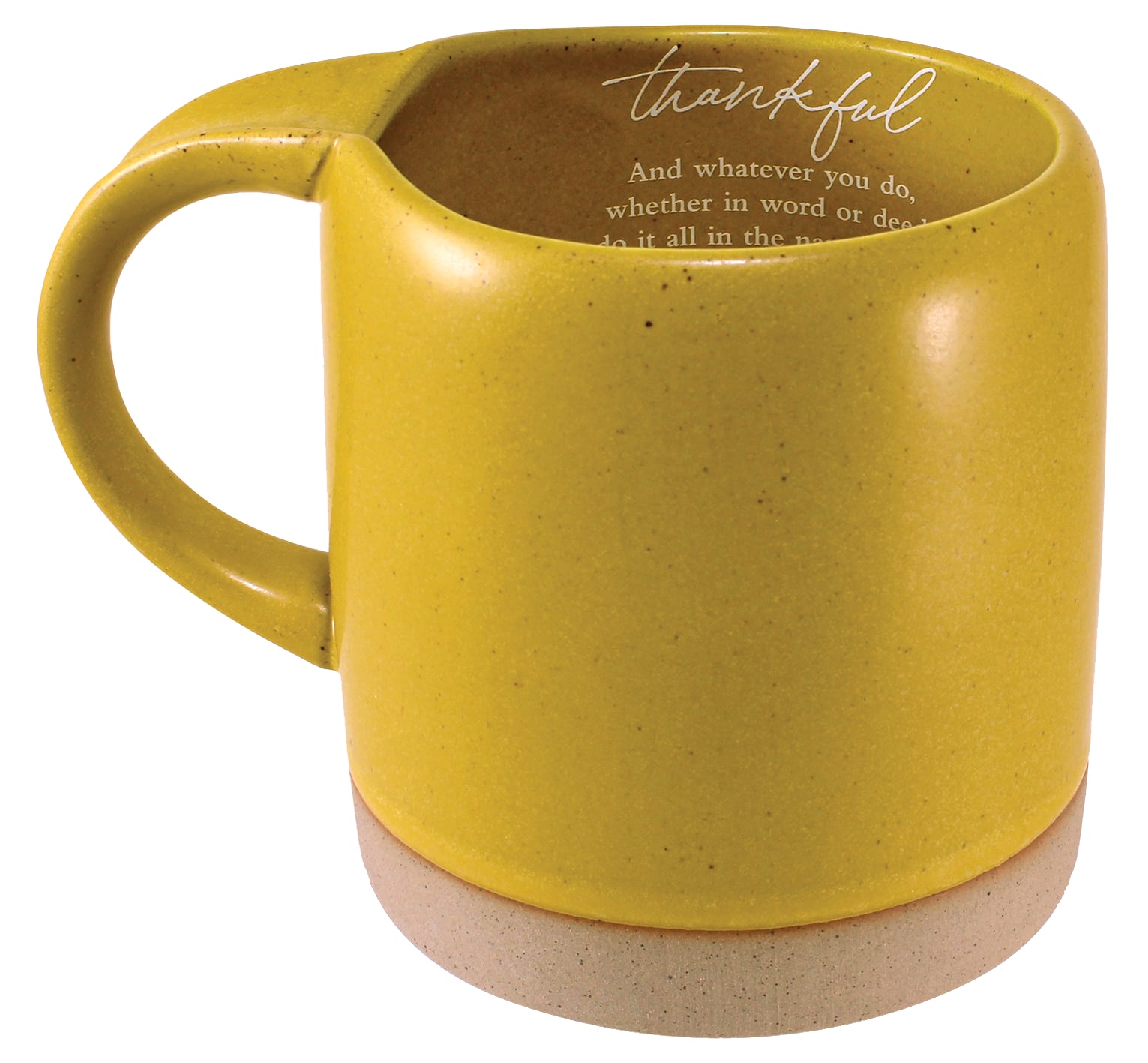 Ceramic Mug (532ml): Crafted Inspiration, Thankful, Mustard Yellow (Col. 3:17)