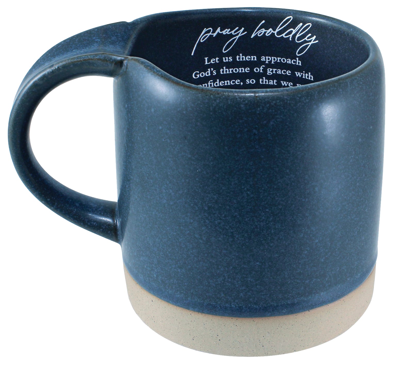 Ceramic Mug, 532 ML: Crafted Inspiration, Pray Boldly, Blue (Heb. 4:16)
