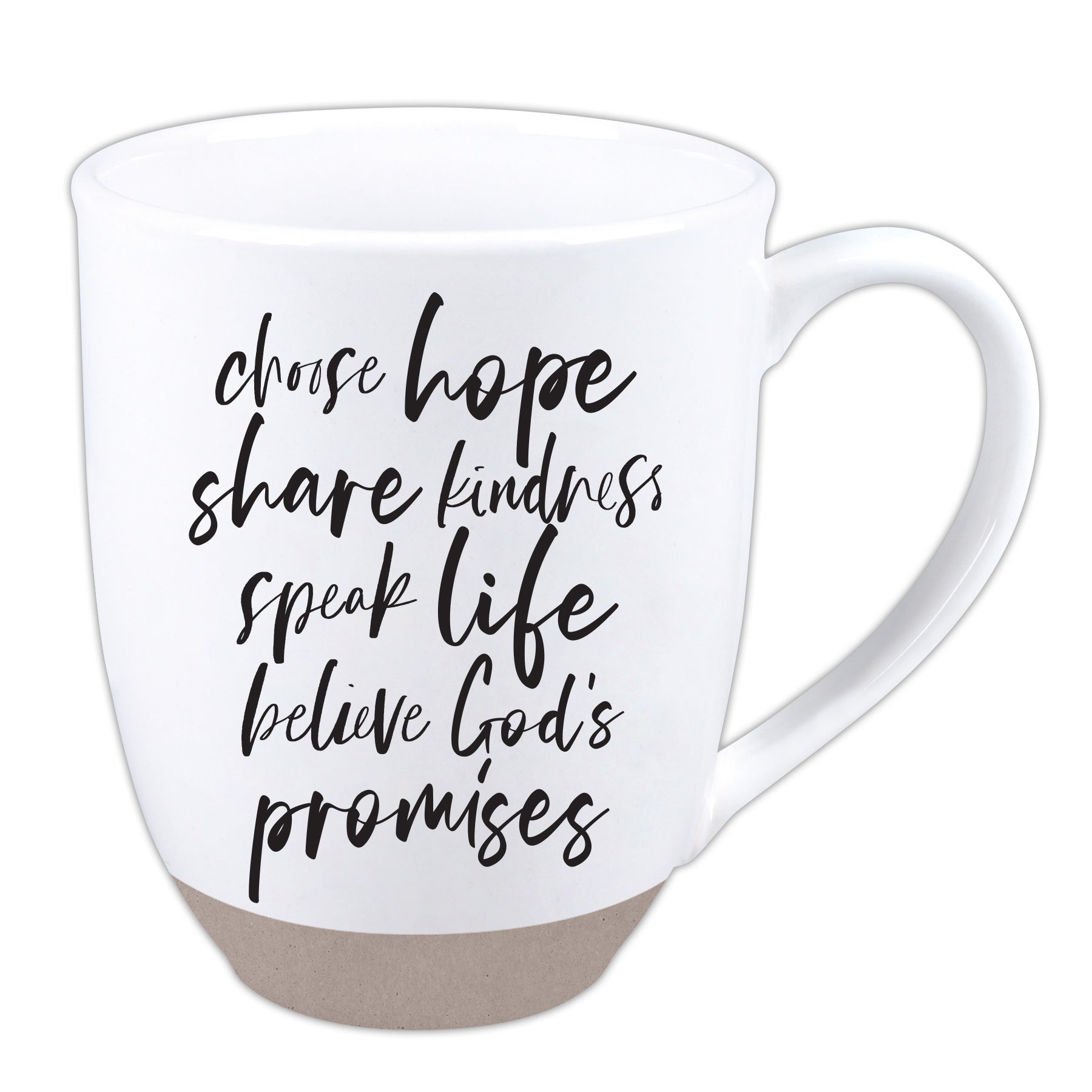 Ceramic Mug: Today I Will Choose Hope (Psalm 33:20, Gal. 6:9-10, Prov. 18:21, Prov. 3:5-6) White, Raw Bottom (591 Ml)