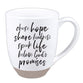 Ceramic Mug: Today I Will Choose Hope (Psalm 33:20, Gal. 6:9-10, Prov. 18:21, Prov. 3:5-6) White, Raw Bottom (591 Ml)
