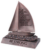 Moments of Faith Sculpture: Be Strong Sailboat Cast Stone, Small (Joshua 1:9)
