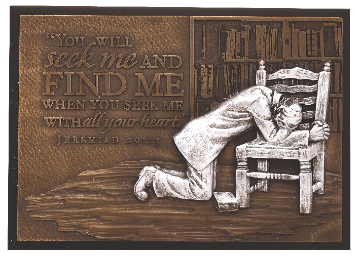 Resin/Mdf Plaque: Sculpture Moments of Faith, Praying Man