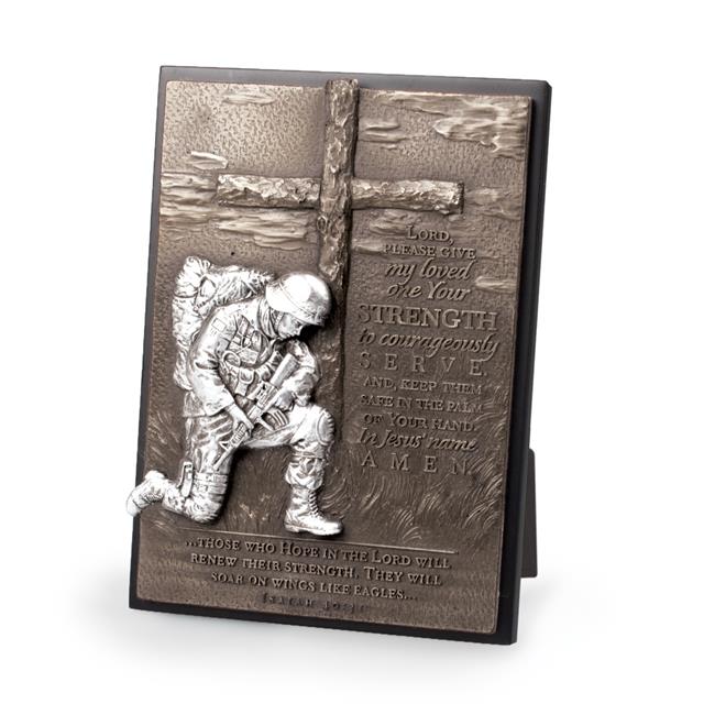 Resin/Mdf Plaque: Sculpture Moments of Faith, Soldier (Isaiah 40:31)