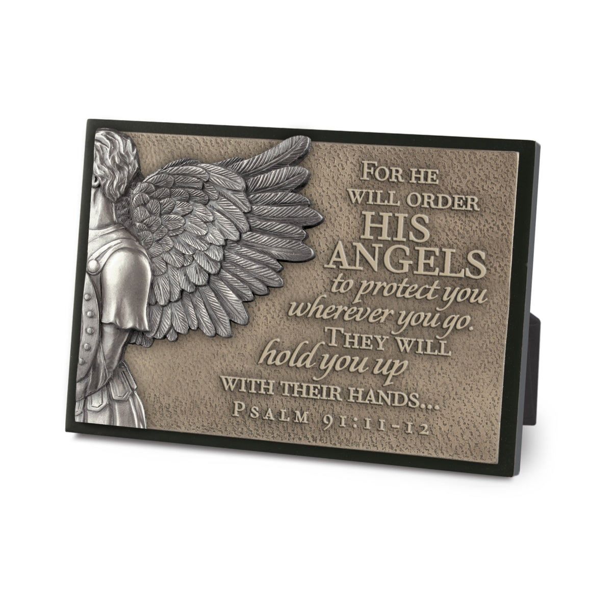 Resin/Mdf Plaque: Sculpture Moments of Faith, Angel (Psalm 91:11-12)