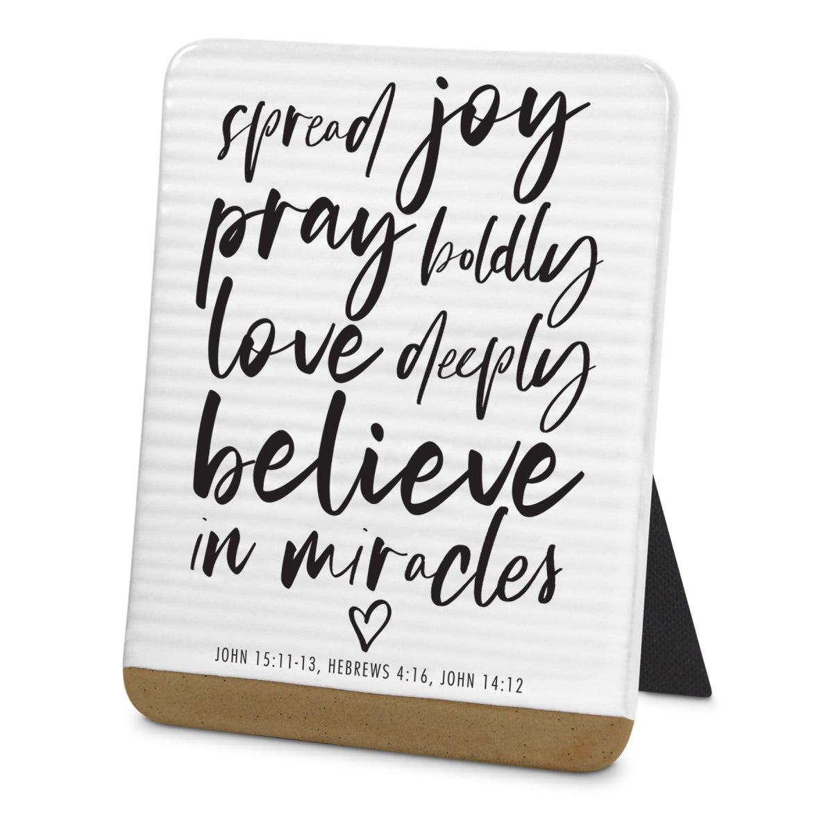 Ceramic Plaque: Today I Will Spread Joy (John 15:11-13, Heb 4:16, John 14:12)