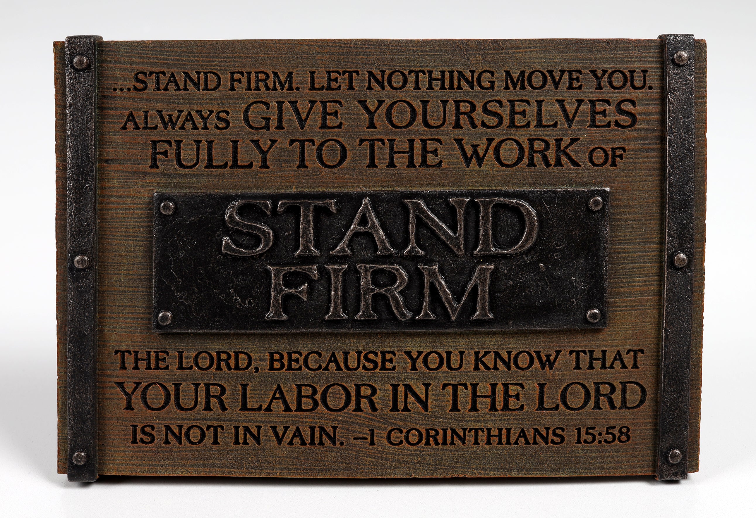 Tabletop Plaque: Blessings, Stand Firm Resin (1 Cor. 15:58)