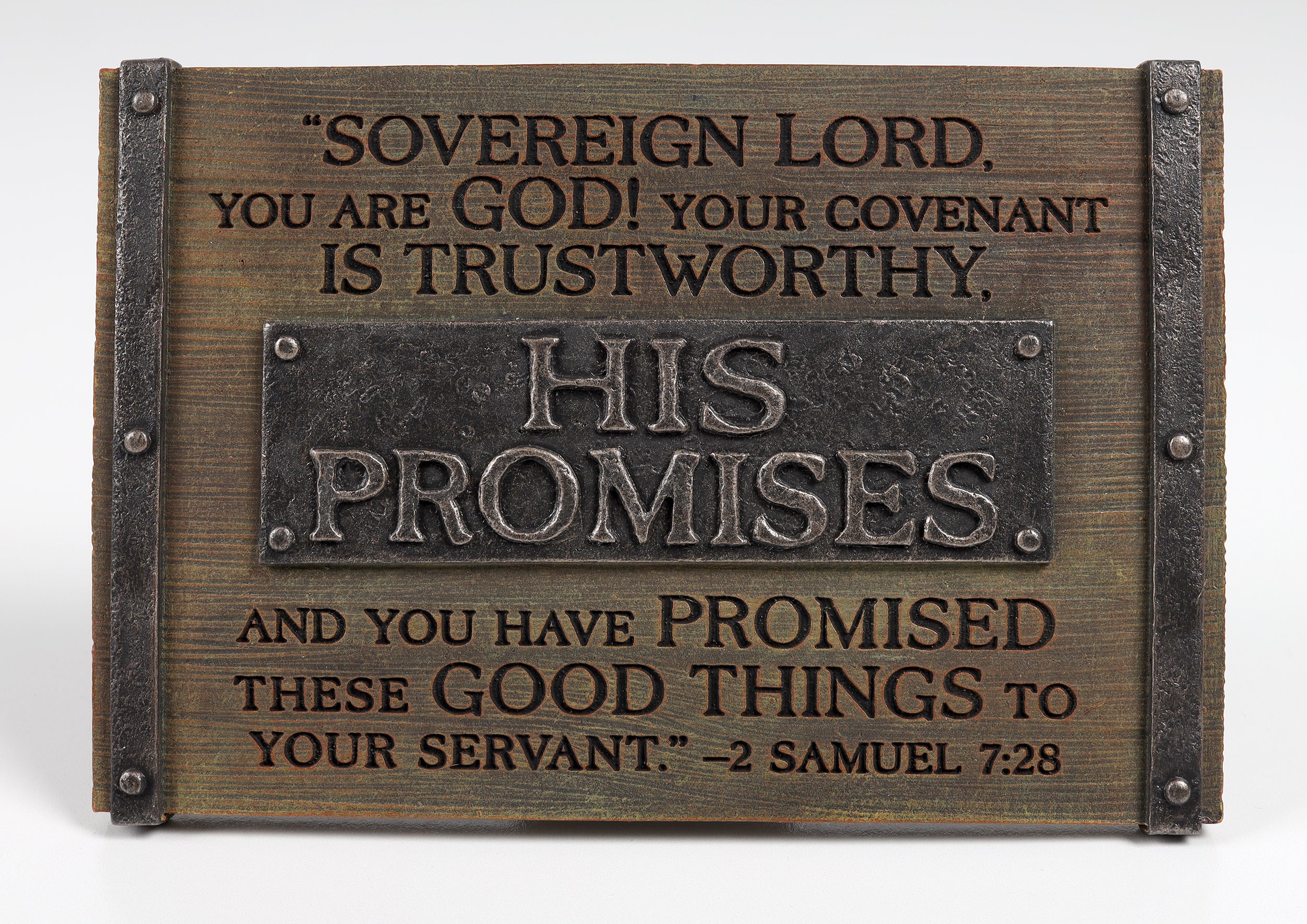 Tabletop Plaque: Blessings, His Promises Resin (2 Samuel 7:28)