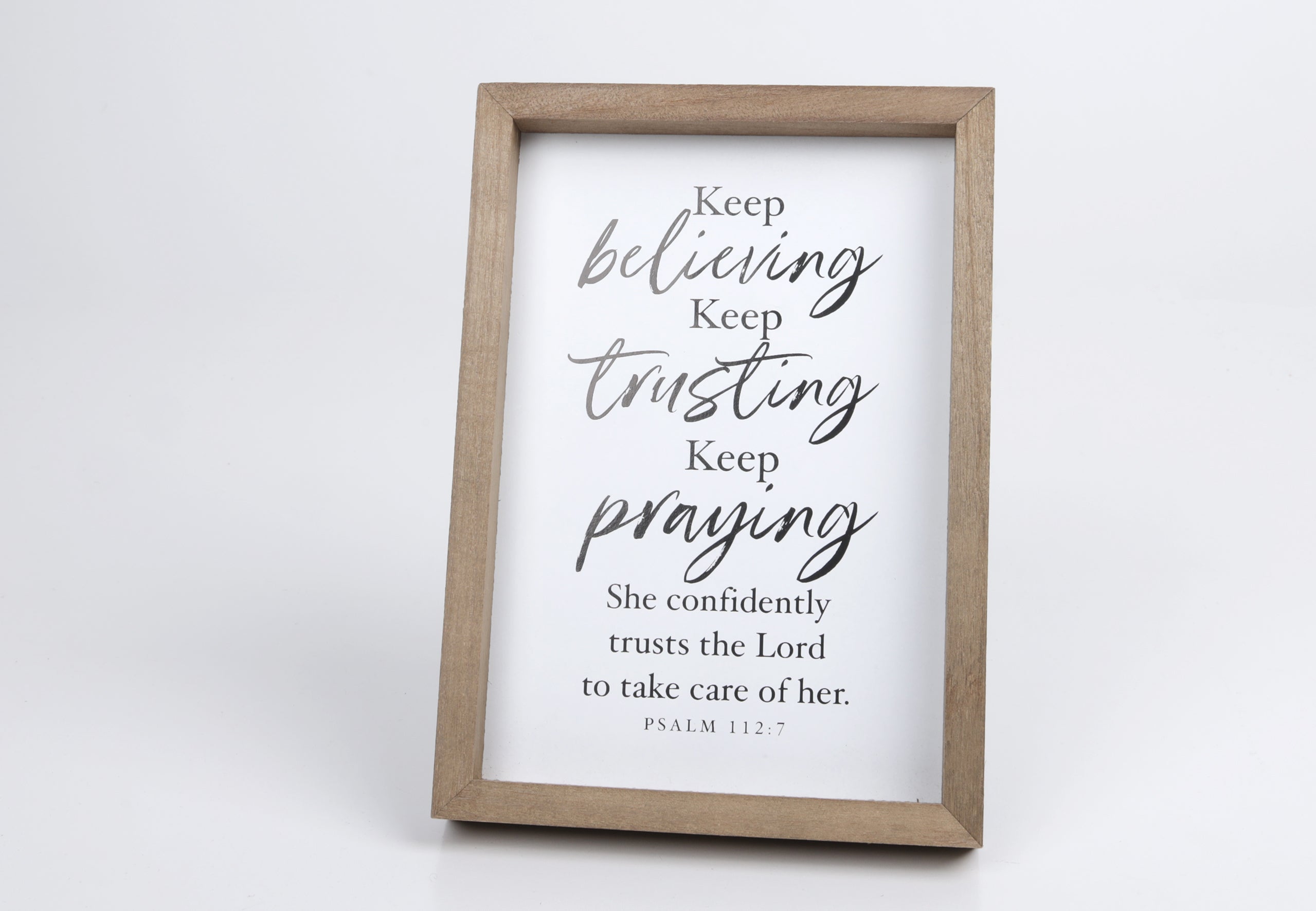 Desktop Plaque (MDF/wood): Keep Believing (Psalm 112:7 ) Hope Rising