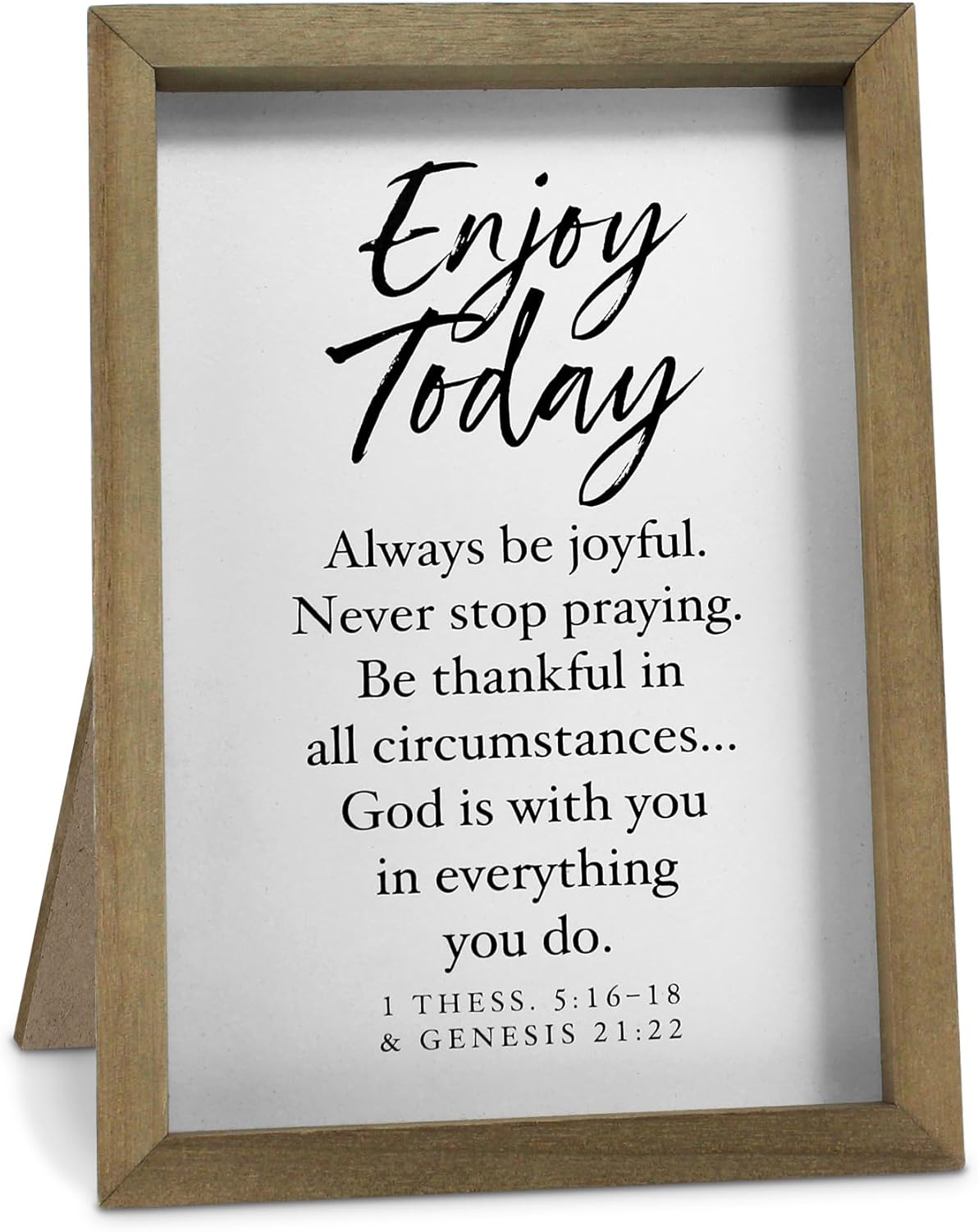 Desktop Plaque (MDF/wood): Enjoy Today (1 Thes. 5:16-18, Gen. 21:22) Hope Rising