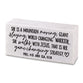 Stone Scripture Block: She Inspires, She Moves Mountains (Phil. 4:13, Isaiah 41:10)