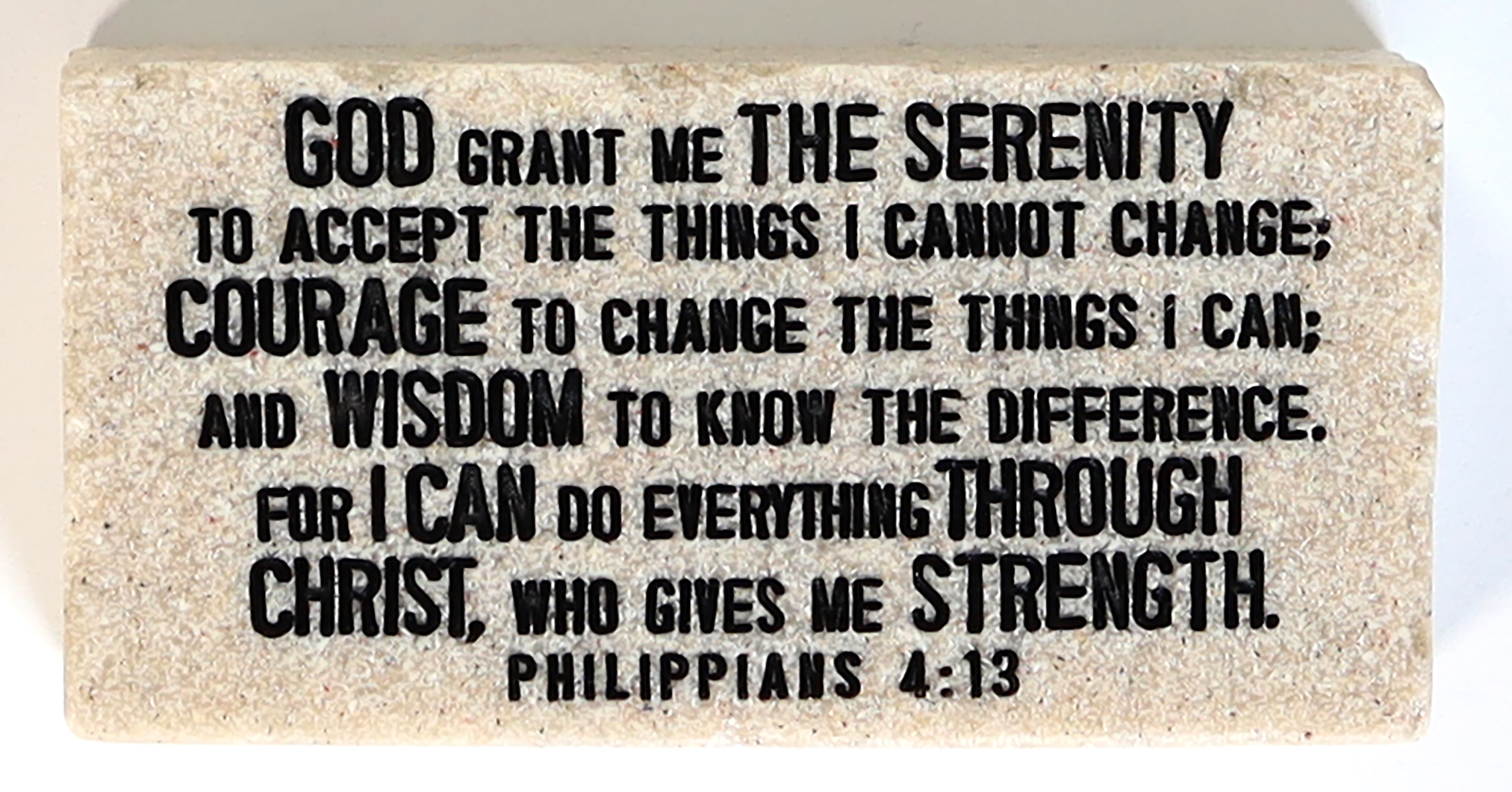 Scripture Block: Serenity (Phil 4:13) Engraved (Cast Stone)