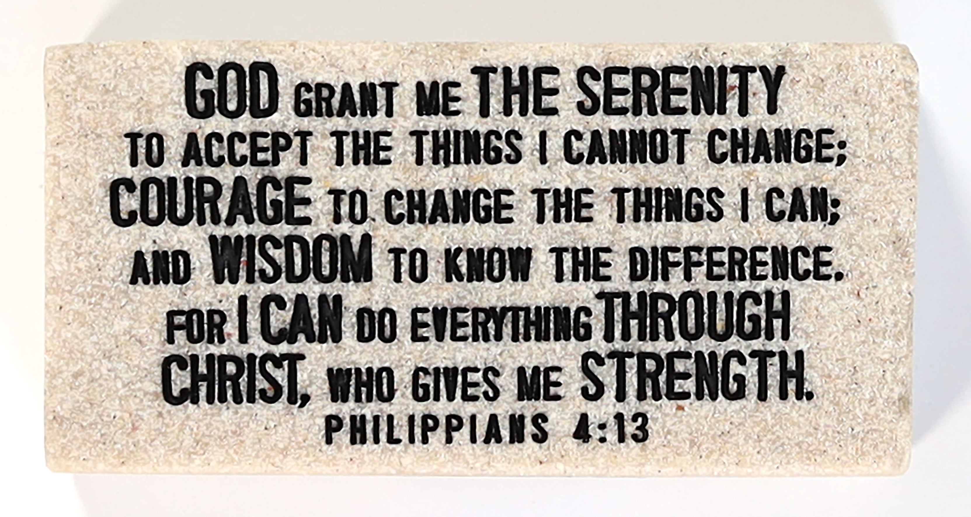 Scripture Block: Serenity (Phil 4:13) Engraved (Cast Stone)