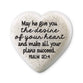 Scripture Stone: Hearts of Hope - Success, (Psalm 20:4) (Cast Stone)