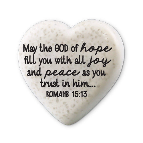 Scripture Stone: Hearts of Hope - Joy & Peace (Romans 15:13)
