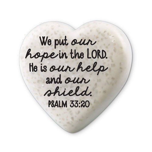 Scripture Stone: Hearts of Hope - Hope (Psalm 33:20)