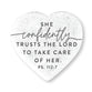Scripture Stone Heart Plaque: Trusts (Psalm 112:7)