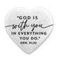Cast Stone Plaque: Hope Hearts Scripture Stone, God is With You (Genesis 21:22)