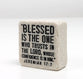 Stone Scripture Block: Blessed Engraved, Square (Jer 17:7)