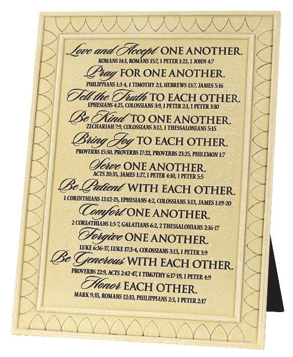 Small Desktop Plaque: One Another Resin (Various Scriptures)