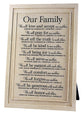 Tabletop Plaque: Our Family, Various Scriptures