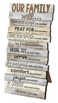 Tabletop Plaque: Our Family Will... Stacked Wood (Various Scriptures)