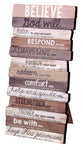 Tabletop Plaque: Believe, Mdf/Paper, Stacked Wood
