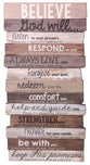 Wall Plaque: Believe, Mdf/Paper, Medium, Stacked Wood