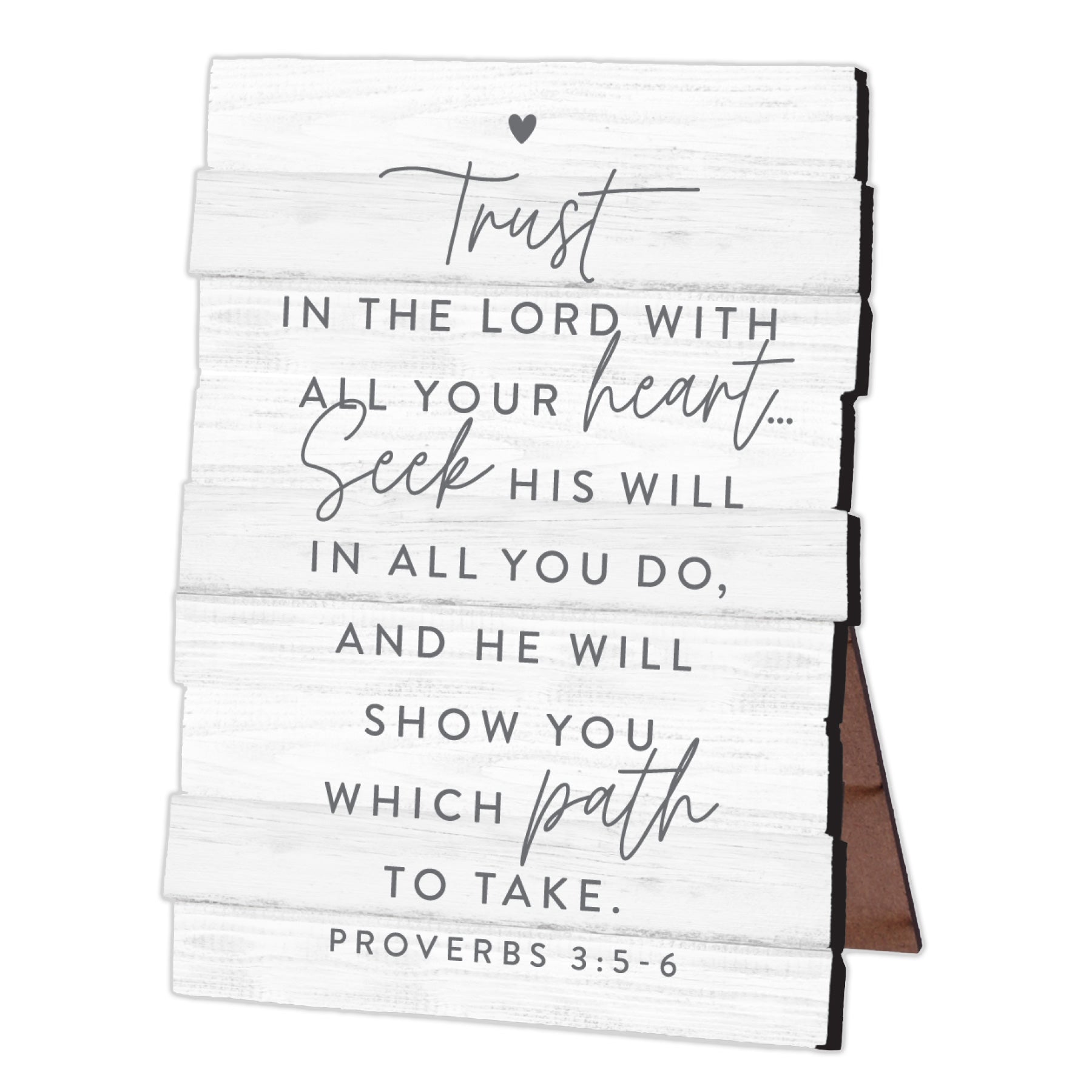 Tabletop Plaque, Stacked Wood: Trust (Proverbs 3:5-6) Easel Back (Mdf)