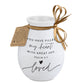Ceramic Vase: Hold Onto Hope, Loved, White, Textured (Psalm 4:7)