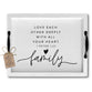 Rectangle Tray: Faith Filled Family, Wood/Metal Handles (1 Peter 1:22)
