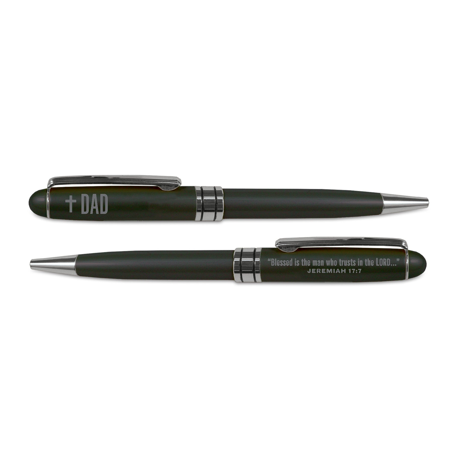 Metal Pen: Dad Black (Jer. 17:7)
