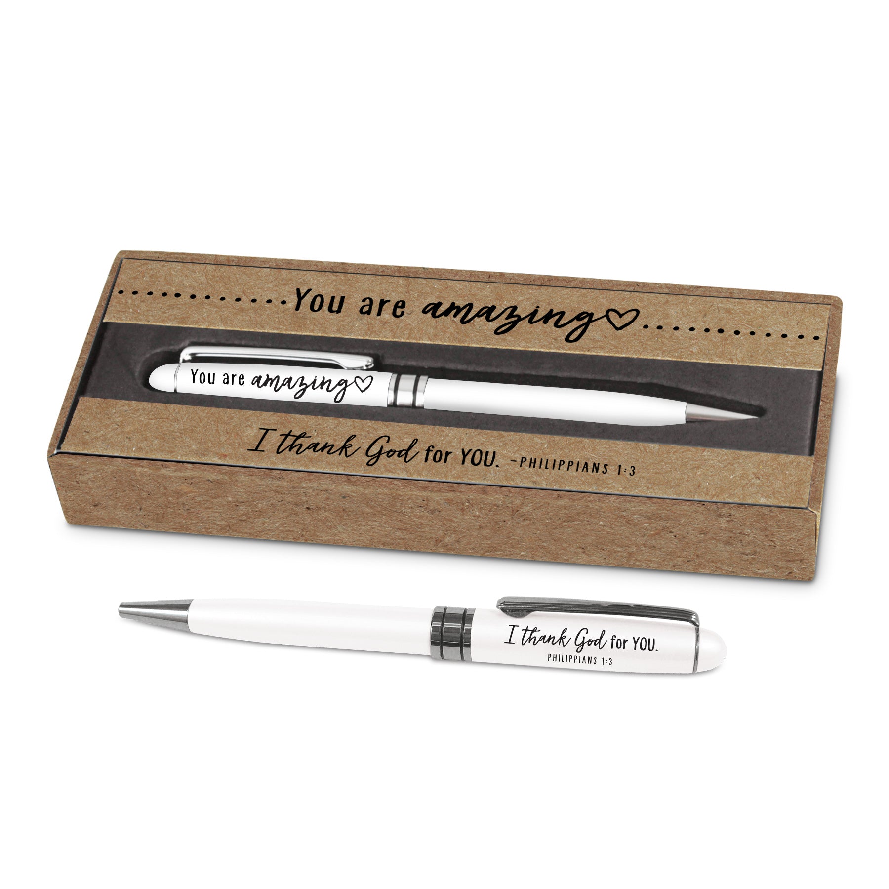 Metal Pen: You Are Amazing White, Artisan Doodles (Phil. 1:3)