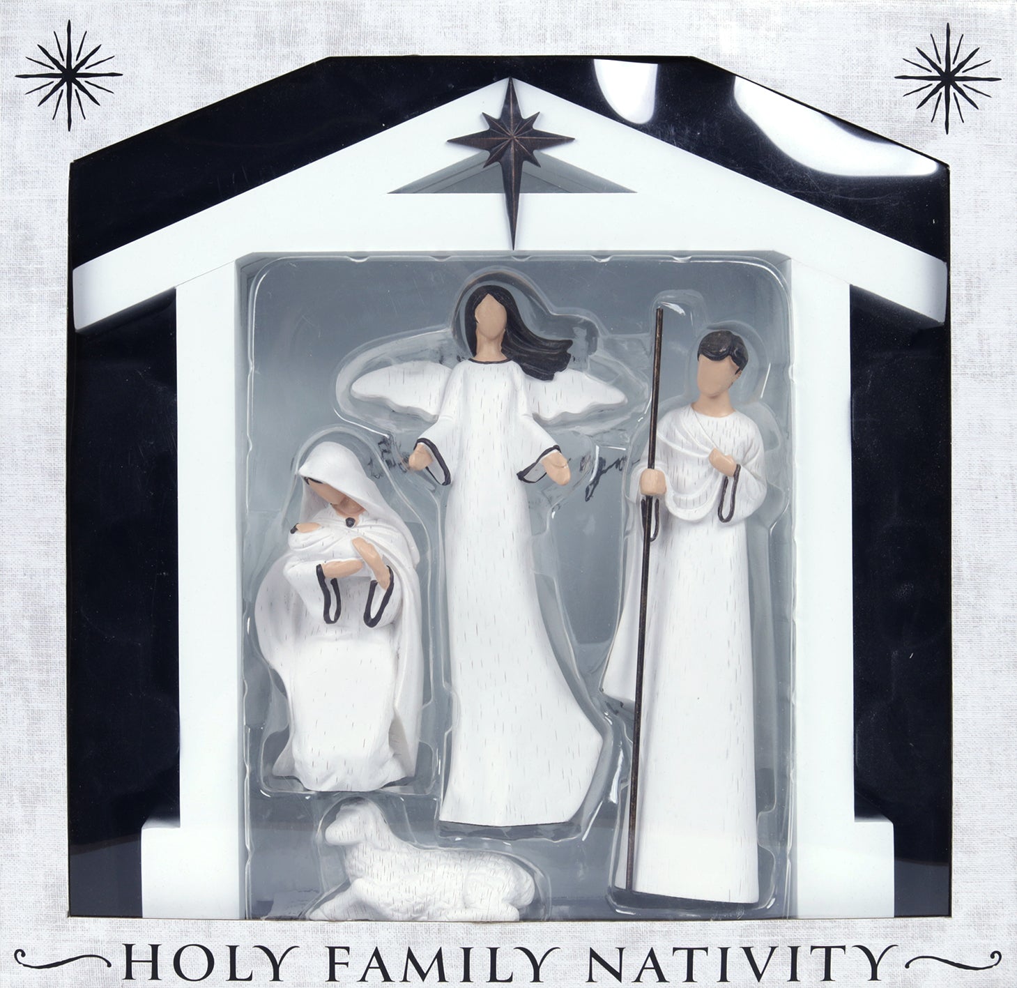 Holy Family Nativity, 5 Pieces: Tallest Figure is 184 Mm High, Creche 273 X 273 X 79