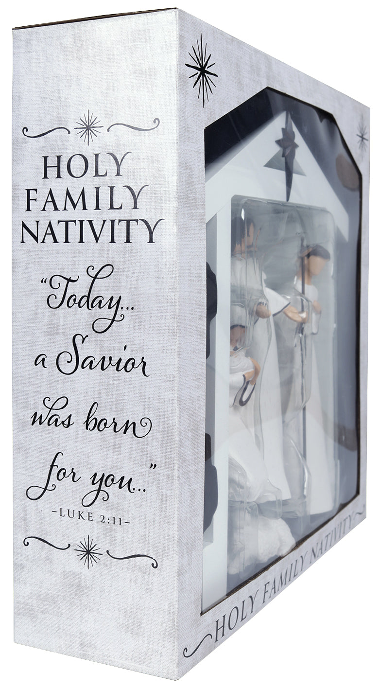 Holy Family Nativity, 5 Pieces: Tallest Figure is 184 Mm High, Creche 273 X 273 X 79